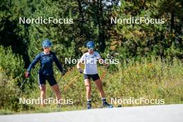 05.09.2024, Font-Romeu, France (FRA): Ella Halvarsson (SWE), Sara Andersson (SWE), (l-r) - Biathlon summer training, Font-Romeu (FRA). www.nordicfocus.com. © Authamayou/NordicFocus. Every downloaded picture is fee-liable.