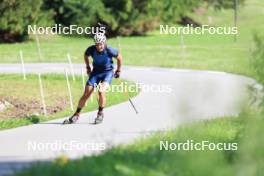 18.07.2024, Lenzerheide, Switzerland (SUI): Vincent Bonacci (USA) - Biathlon summer training, Lenzerheide (SUI). www.nordicfocus.com. © Manzoni/NordicFocus. Every downloaded picture is fee-liable.