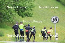 21.05.2024, Lenzerheide, Switzerland (SUI): Niklas Hartweg (SUI), Gion Stalder (SUI), Lea Meier (SUI), Elisa Gasparin (SUI), Lena Haecki-Gross (SUI), Lydia Hiernickel (SUI), (l-r) - Biathlon summer training, Lenzerheide (SUI). www.nordicfocus.com. © Manzoni/NordicFocus. Every downloaded picture is fee-liable.