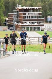 05.09.2024, Lenzerheide, Switzerland (SUI): Elisa Gasparin (SUI), Gion Stalder (SUI), Niklas Hartweg (SUI), Aita Gasparin (SUI), (l-r) - Biathlon summer training, Lenzerheide (SUI). www.nordicfocus.com. © Manzoni/NordicFocus. Every downloaded picture is fee-liable.