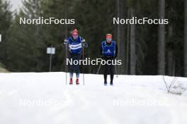 06.11.2024, Davos, Switzerland (SUI): Cyril Faehndrich (SUI), Sebastian Stalder (SUI), (l-r) - Biathlon training, snowfarming track, Davos (SUI). www.nordicfocus.com. © Manzoni/NordicFocus. Every downloaded picture is fee-liable.