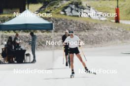 19.05.2024, Forni Avoltri, Italy (ITA): Lisa Vittozzi (ITA), Jonne Kahkonen (FIN), coach Team Italy, (l-r) - Biathlon summer training, Forni Avoltri (ITA). www.nordicfocus.com. © Del Fabbro/NordicFocus. Every downloaded picture is fee-liable.