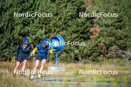 05.09.2024, Font-Romeu, France (FRA): Ella Halvarsson (SWE), Linn Persson (SWE), (l-r) - Biathlon summer training, Font-Romeu (FRA). www.nordicfocus.com. © Authamayou/NordicFocus. Every downloaded picture is fee-liable.