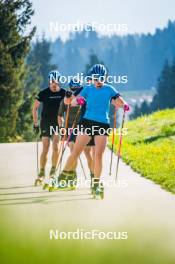 06.06.2024, Lavaze, Italy (ITA): Anton Ivarsson (SWE), Elvira Oeberg (SWE), (l-r)  - Biathlon summer training, Lavaze (ITA). www.nordicfocus.com. © Barbieri/NordicFocus. Every downloaded picture is fee-liable.