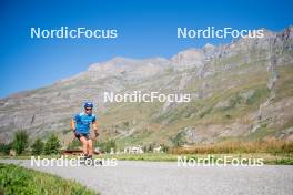 29.08.2024, Bessans, France (FRA): Oscar Lombardot (FRA) - Biathlon summer training, Bessans (FRA). www.nordicfocus.com. © Authamayou/NordicFocus. Every downloaded picture is fee-liable.