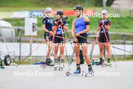 04.09.2024, Lenzerheide, Switzerland (SUI): Maren Kirkeeide (NOR), Marthe Krakstad Johansen (NOR), Juni Arnekleiv (NOR), Karoline Offigstad Knotten (NOR), (l-r) - Biathlon summer training, Lenzerheide (SUI). www.nordicfocus.com. © Manzoni/NordicFocus. Every downloaded picture is fee-liable.