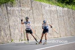 20.06.2024, Lavaze, Italy (ITA): Patrick Braunhofer (ITA), Dorothea Wierer (ITA), (l-r)  - Biathlon summer training, Lavaze (ITA). www.nordicfocus.com. © Vanzetta/NordicFocus. Every downloaded picture is fee-liable.