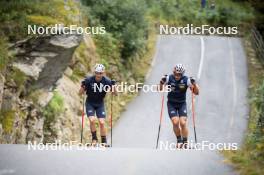 26.08.2024, Martell, Italy (ITA): Didier Bionaz (ITA), Tommaso Giacomel (ITA), (l-r) - Biathlon summer training, Martell (ITA). www.nordicfocus.com. © Vanzetta/NordicFocus. Every downloaded picture is fee-liable.