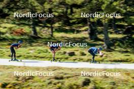 05.09.2024, Font-Romeu, France (FRA): Jesper Nelin (SWE), Martin Ponsiluoma (SWE), Sebastian Samuelsson (SWE), (l-r) - Biathlon summer training, Font-Romeu (FRA). www.nordicfocus.com. © Authamayou/NordicFocus. Every downloaded picture is fee-liable.