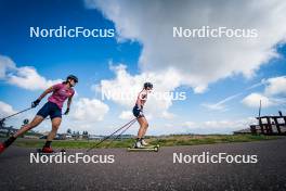 06.08.2024, Lavaze, Italy (ITA): Kristina Oberthaler (AUT), Lara Wagner (AUT), (l-r)  - Biathlon summer training, Lavaze (ITA). www.nordicfocus.com. © Barbieri/NordicFocus. Every downloaded picture is fee-liable.