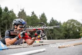 20.09.2024, Font-Romeu, France (FRA): César Beauvais (BEL) - Biathlon summer training, Font-Romeu (FRA). www.nordicfocus.com. © Authamayou/NordicFocus. Every downloaded picture is fee-liable.