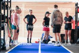 11.06.2024, Premanon, France (FRA): Lou Jeanmonnot (FRA), Justine Braisaz-Bouchet (FRA), Oceane Michelon (FRA), Gilonne Guigonnat (FRA), Jeanne Richard (FRA), Sophie Chauveau (FRA), (l-r) - Biathlon summer training, Premanon (FRA). www.nordicfocus.com. © Manzoni/NordicFocus. Every downloaded picture is fee-liable.