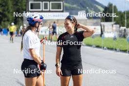 27.08.2024, Martell, Italy (ITA): Dorothea Wierer (ITA), Dunja Zdouc (AUT), (l-r) - Biathlon summer training, Martell (ITA). www.nordicfocus.com. © Vanzetta/NordicFocus. Every downloaded picture is fee-liable.