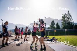 31.07.2024, Lavaze, Italy (ITA): Anna Gandler (AUT), Anna Andexer (AUT), Anna Juppe (AUT), (l-r)  - Biathlon summer training, Lavaze (ITA). www.nordicfocus.com. © Barbieri/NordicFocus. Every downloaded picture is fee-liable.