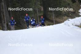 06.11.2024, Davos, Switzerland (SUI): Niklas Hartweg (SUI), Gion Stalder (SUI), Sandro Bovisi (SUI), Sebastian Stalder (SUI), (l-r) - Biathlon training, snowfarming track, Davos (SUI). www.nordicfocus.com. © Manzoni/NordicFocus. Every downloaded picture is fee-liable.