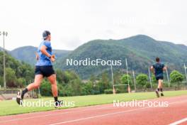 03.07.2024, Saint-Claude, France (FRA): Fabien Claude (FRA), Oscar Lombardot (FRA), (l-r) - Biathlon summer training, Premanon (FRA). www.nordicfocus.com. © Manzoni/NordicFocus. Every downloaded picture is fee-liable.