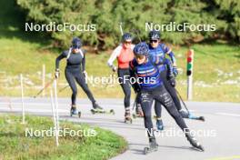 15.09.2024, Lenzerheide, Switzerland (SUI): Aita Gasparin (SUI), Lea Meier (SUI), Gilonne Guigonnat (FRA), Lou Jeanmonnot (FRA), (l-r) - Sommer Nordic Event 2024, Sommer Biathlon Cup, Lenzerheide (SUI). www.nordicfocus.com. © Manzoni/NordicFocus. Every downloaded picture is fee-liable.