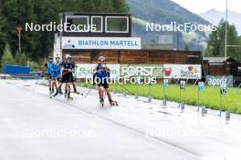 26.08.2024, Martell, Italy (ITA): Lukas Hofer (ITA), Dorothea Wierer of Italy, (l-r) - Biathlon summer training, Martell (ITA). www.nordicfocus.com. © Vanzetta/NordicFocus. Every downloaded picture is fee-liable.