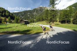 27.08.2024, Martell, Italy (ITA): Didier Bionaz (ITA), Lukas Hofer (ITA), (l-r) - Biathlon summer training, Martell (ITA). www.nordicfocus.com. © Vanzetta/NordicFocus. Every downloaded picture is fee-liable.