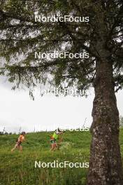 11.06.2024, Premanon, France (FRA): Lou Jeanmonnot (FRA), Justine Braisaz-Bouchet (FRA) - Biathlon summer training, Premanon (FRA). www.nordicfocus.com. © Manzoni/NordicFocus. Every downloaded picture is fee-liable.