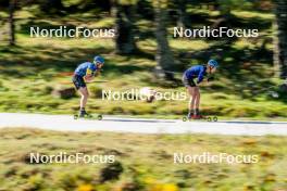 05.09.2024, Font-Romeu, France (FRA): Emil Nykvist (SWE), Anton Ivarsson (SWE), (l-r) - Biathlon summer training, Font-Romeu (FRA). www.nordicfocus.com. © Authamayou/NordicFocus. Every downloaded picture is fee-liable.