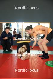 12.06.2024, Premanon, France (FRA): Sophie Chauveau (FRA), Julia Simon (FRA), (l-r) - Biathlon summer training, Premanon (FRA). www.nordicfocus.com. © Manzoni/NordicFocus. Every downloaded picture is fee-liable.