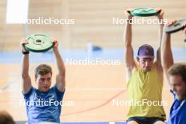 23.07.2024, Premanon, France (FRA): Remi Broutier (FRA), Emilien Claude (FRA), (l-r) - Biathlon summer training, Premanon (FRA). www.nordicfocus.com. © Manzoni/NordicFocus. Every downloaded picture is fee-liable.