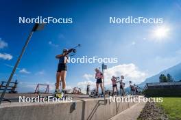 06.08.2024, Lavaze, Italy (ITA): Anna Andexer (AUT), Lisa Osl (AUT), Dunja Zdouc (AUT), (l-r)  - Biathlon summer training, Lavaze (ITA). www.nordicfocus.com. © Barbieri/NordicFocus. Every downloaded picture is fee-liable.