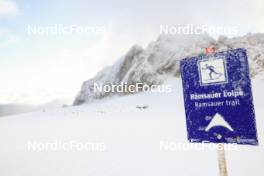 11.10.2024, Ramsau am Dachstein, Austria (AUT): Event Feature: Overview over the glacier with the Biathlon track - Biathlon summer training, Ramsau am Dachstein (AUT). www.nordicfocus.com. © Manzoni/NordicFocus. Every downloaded picture is fee-liable.