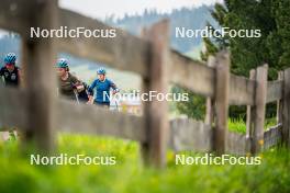 15.06.2024, Lavaze, Italy (ITA): Elvira Oeberg (SWE), Ella Hallvarsson (SWE), Anna-Karin Heijdenberg (SWE), (l-r)  - Biathlon summer training, Lavaze (ITA). www.nordicfocus.com. © Barbieri/NordicFocus. Every downloaded picture is fee-liable.