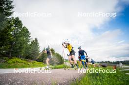 15.06.2024, Lavaze, Italy (ITA): Anna Magnusson (SWE), Hanna Oeberg (SWE), Jesper Nelin (SWE), (l-r)  - Biathlon summer training, Lavaze (ITA). www.nordicfocus.com. © Barbieri/NordicFocus. Every downloaded picture is fee-liable.