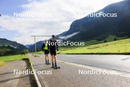 27.06.2024, Juf, Switzerland (SUI): Sebastian Stalder (SUI), Gion Stalder (SUI), (l-r) - Biathlon summer training, Juf (SUI). www.nordicfocus.com. © Manzoni/NordicFocus. Every downloaded picture is fee-liable.