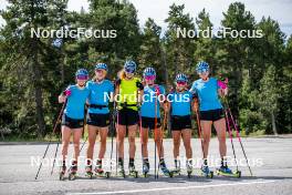 02.09.2024, Font-Romeu, France (FRA): Anna Karin Heijdenberg (SWE), Ella Halvarsson (SWE), Hanna Oeberg (SWE), Sara Andersson (SWE), Anna Magnusson (SWE), Elvira Oeberg (SWE), (l-r) - Biathlon summer training, Font-Romeu (FRA). www.nordicfocus.com. © Authamayou/NordicFocus. Every downloaded picture is fee-liable.