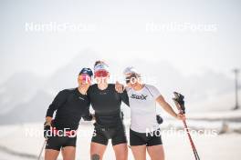 19.06.2024, Tignes, France (FRA): Flora Dolci (FRA), Lou Jeanmonnot (FRA), (l-r) - Biathlon summer training, Tignes (FRA). www.nordicfocus.com. © Authamayou/NordicFocus. Every downloaded picture is fee-liable.