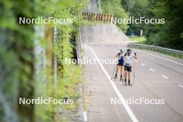 20.06.2024, Lavaze, Italy (ITA): Dorothea Wierer (ITA), Patrick Braunhofer (ITA), (l-r)  - Biathlon summer training, Lavaze (ITA). www.nordicfocus.com. © Vanzetta/NordicFocus. Every downloaded picture is fee-liable.