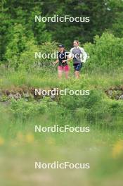 11.06.2024, Premanon, France (FRA): Jeanne Richard (FRA), Justine Braisaz-Bouchet (FRA), (l-r) - Biathlon summer training, Premanon (FRA). www.nordicfocus.com. © Manzoni/NordicFocus. Every downloaded picture is fee-liable.