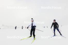 11.10.2024, Ramsau am Dachstein, Austria (AUT): Lou Jeanmonnot (FRA), Jeanne Richard (FRA), (l-r) - Biathlon summer training, Dachsteinglacier, Ramsau am Dachstein (AUT). www.nordicfocus.com. © Manzoni/NordicFocus. Every downloaded picture is fee-liable.