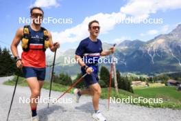 15.07.2024, Lenzerheide, Switzerland (SUI): Vincent Bonacci (USA), Vaclav Cervenka (USA), (l-r) - Biathlon summer training, Lenzerheide (SUI). www.nordicfocus.com. © Manzoni/NordicFocus. Every downloaded picture is fee-liable.