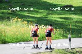 27.06.2024, Juf, Switzerland (SUI): Aita Gasparin (SUI), Elisa Gasparin (SUI), (l-r) - Biathlon summer training, Juf (SUI). www.nordicfocus.com. © Manzoni/NordicFocus. Every downloaded picture is fee-liable.