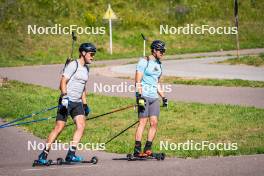 31.07.2024, Lavaze, Italy (ITA): Antonin Guigonnat (FRA), Emilien Claude (FRA), (l-r)  - Biathlon summer training, Lavaze (ITA). www.nordicfocus.com. © Barbieri/NordicFocus. Every downloaded picture is fee-liable.