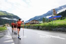 27.06.2024, Juf, Switzerland (SUI): Joscha Burkhalter (SUI), Elisa Gasparin (SUI), Aita Gasparin (SUI), (l-r) - Biathlon summer training, Juf (SUI). www.nordicfocus.com. © Manzoni/NordicFocus. Every downloaded picture is fee-liable.