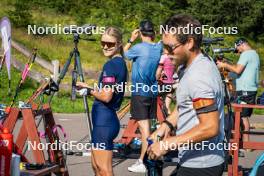 31.07.2024, Lavaze, Italy (ITA): Anna Gandler (AUT), Antonin Guigonnat (FRA), (l-r)  - Biathlon summer training, Lavaze (ITA). www.nordicfocus.com. © Barbieri/NordicFocus. Every downloaded picture is fee-liable.