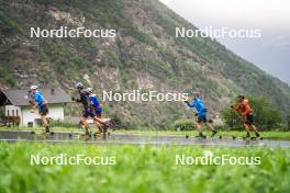 26.08.2024, Martell, Italy (ITA): Lukas Hofer (ITA), Didier Bionaz (ITA), Tommaso Giacomel (ITA), Elia Zeni (ITA), Patrick Braunhofer (ITA), (l-r) - Biathlon summer training, Martell (ITA). www.nordicfocus.com. © Vanzetta/NordicFocus. Every downloaded picture is fee-liable.