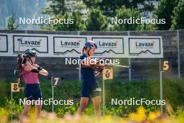 31.07.2024, Lavaze, Italy (ITA): Anna Juppe (AUT), Anna Gandler (AUT), (l-r)  - Biathlon summer training, Lavaze (ITA). www.nordicfocus.com. © Barbieri/NordicFocus. Every downloaded picture is fee-liable.