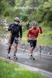 26.08.2024, Martell, Italy (ITA): Tommaso Giacomel (ITA), Patrick Braunhofer (ITA), (l-r) - Biathlon summer training, Martell (ITA). www.nordicfocus.com. © Vanzetta/NordicFocus. Every downloaded picture is fee-liable.