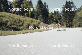 19.05.2024, Forni Avoltri, Italy (ITA): Rebecca Passler (ITA), Mirco Romanin (ITA), coach Team Italy, (l-r) - Biathlon summer training, Forni Avoltri (ITA). www.nordicfocus.com. © Del Fabbro/NordicFocus. Every downloaded picture is fee-liable.