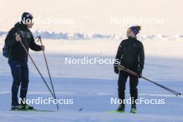 12.10.2024, Ramsau am Dachstein, Austria (AUT): Cyril Burdet (FRA), coach Team France, Lou Jeanmonnot (FRA), (l-r) - Biathlon summer training, Dachsteinglacier, Ramsau am Dachstein (AUT). www.nordicfocus.com. © Manzoni/NordicFocus. Every downloaded picture is fee-liable.