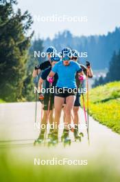 06.06.2024, Lavaze, Italy (ITA): Malte Stefansson (SWE), Anton Ivarsson (SWE), Jesper Nelin (SWE), Elvira Oeberg (SWE), (l-r)  - Biathlon summer training, Lavaze (ITA). www.nordicfocus.com. © Barbieri/NordicFocus. Every downloaded picture is fee-liable.