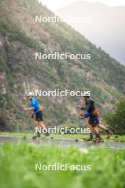 26.08.2024, Martell, Italy (ITA): Lukas Hofer (ITA), Tommaso Giacomel (ITA), (l-r) - Biathlon summer training, Martell (ITA). www.nordicfocus.com. © Vanzetta/NordicFocus. Every downloaded picture is fee-liable.