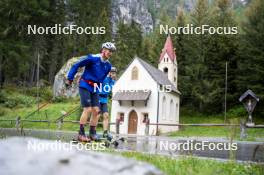 26.08.2024, Martell, Italy (ITA): Didier Bionaz (ITA), Elia Zeni (ITA), (l-r) - Biathlon summer training, Martell (ITA). www.nordicfocus.com. © Vanzetta/NordicFocus. Every downloaded picture is fee-liable.